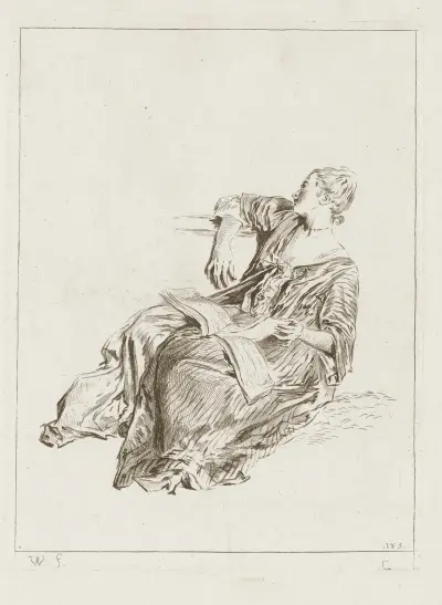 Costume Plate No. 185 av Jean-Antoine Watteau