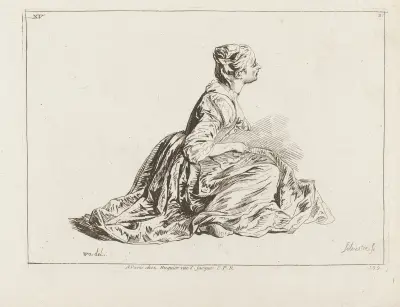 Costume Plate No. 199 av Jean-Antoine Watteau