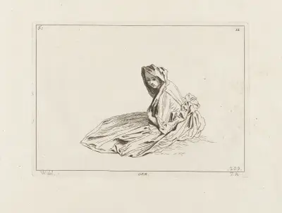 Kostymplansch nr 209 av Jean-Antoine Watteau