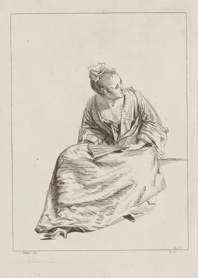 Costume Plate No. 259 av Jean-Antoine Watteau