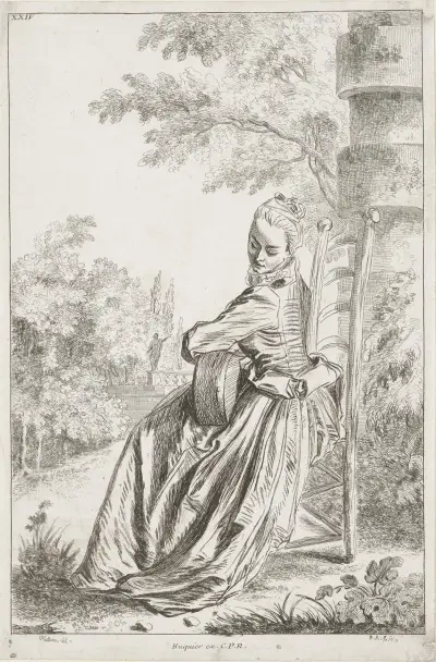 Costume Plate XXIV av Jean-Antoine Watteau
