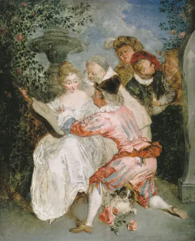 De verteller av Jean-Antoine Watteau