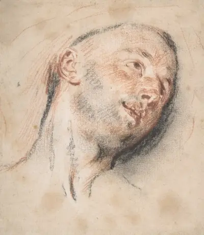 Głowa mężczyzny, Jean-Antoine Watteau