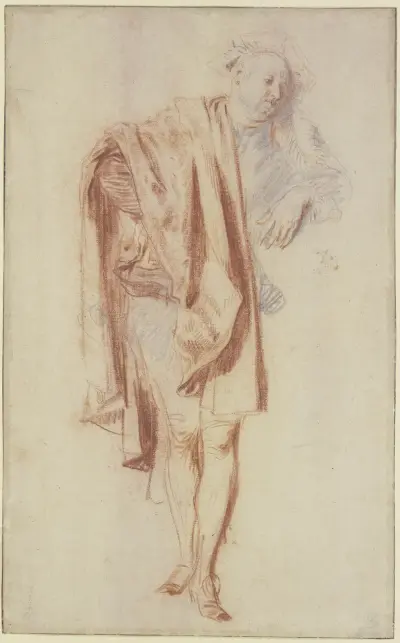 Standing Male Figure av Jean-Antoine Watteau