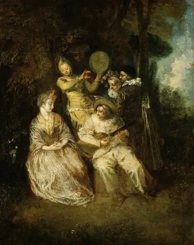 Den italienska serenaden av Jean-Antoine Watteau