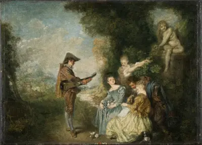 The Love Lesson av Jean-Antoine Watteau