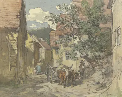Straße in Kronberg von Anton Burger