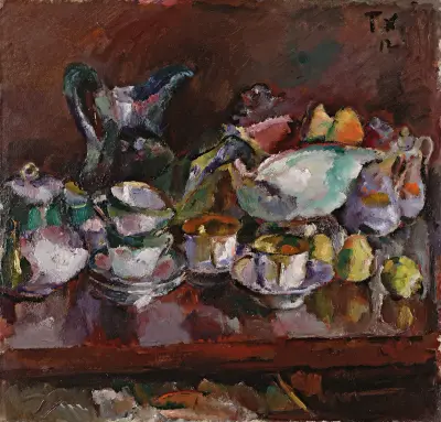 Still Life with Coffee Cups av Anton Faistauer