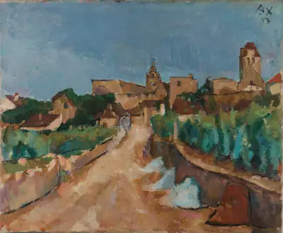 Street towards Dürnstein av Anton Faistauer