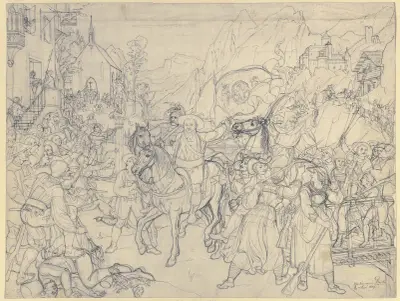 Der Tiroler Landsturm im Jahre 1809 av Joseph Anton Koch