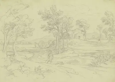 Italian landscape av Joseph Anton Koch