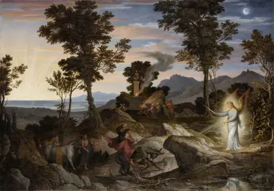 Landscape with the Prophet Balaam and his donkey av Joseph Anton Koch