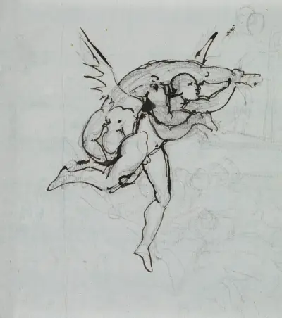 Studie av Luccas rådsherre (Dante Inferno, Canto 21, vers 34) av Joseph Anton Koch