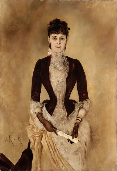 Portrait Of Isabella Reisser av Anton Romako