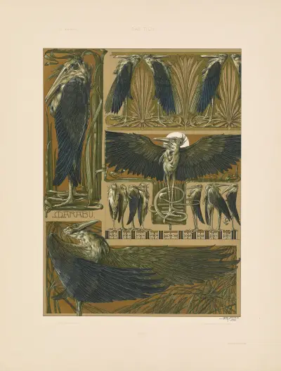 Djur i dekorativ konst, pl. 18 av Anton Seder
