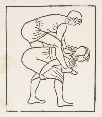 Daphnis und Chloe; Daphnis legt den Apfel in Chloes Busen von Aristide Maillol