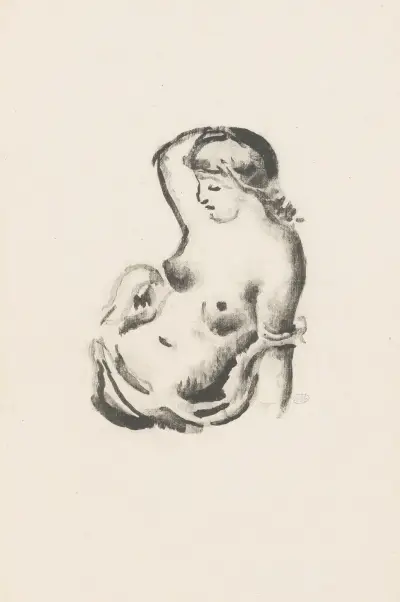 Sittande kvinna sedd halvfigur av Aristide Maillol