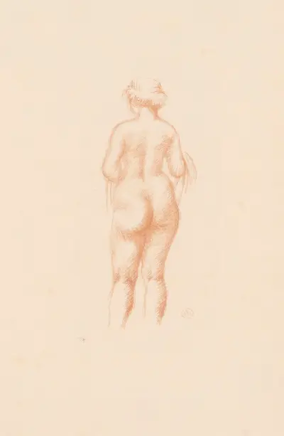Nahá žena zezadu se šátkem, Aristide Maillol