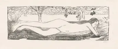 Naken kvinna liggande på mage av Aristide Maillol