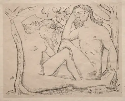 Naken man och kvinna av Aristide Maillol
