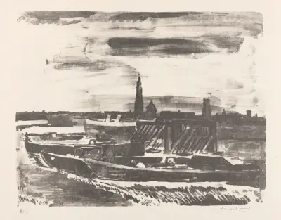 Bateaux à quai à Anvers av Armand Apol