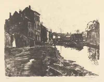 Vue de ville avec canal av Armand Apol