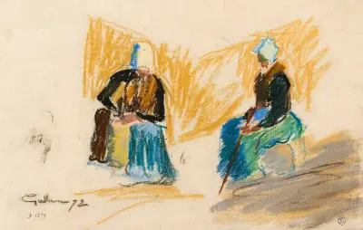 Två sittande kvinnor av Armand Guillaumin