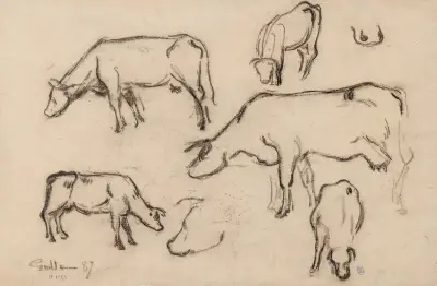 Studie av kor av Armand Guillaumin