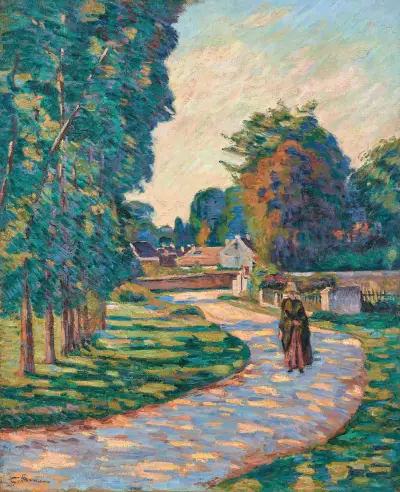 Kvinna på en stig i Epinay-sur-Orge av Armand Guillaumin