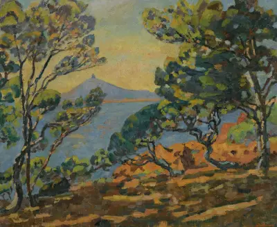 Viken vid Agay och semaforen av Armand Guillaumin