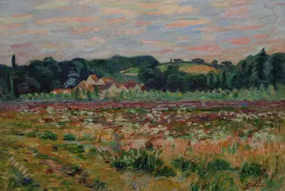Wiese bei Epinay-sur-Orge am Abend von Armand Guillaumin