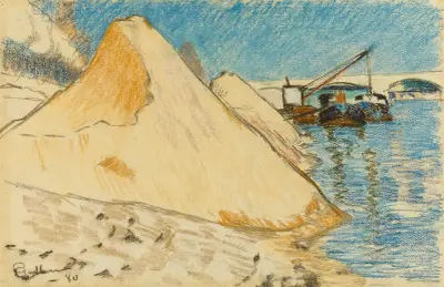 Sandstrand vid Seines strand av Armand Guillaumin