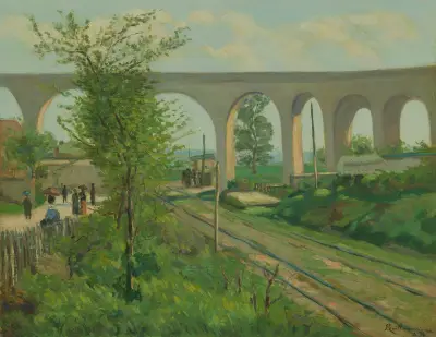 Das Aquädukt von Arcueil am Bahnübergang von Sceaux von Armand Guillaumin