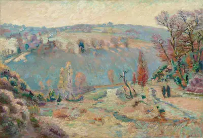 Valley of the Sédelle at Pont Charraud  White Frost av Armand Guillaumin