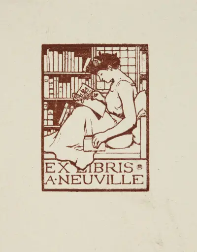 Bookplate of A. Neuville, Armand Rassenfosse