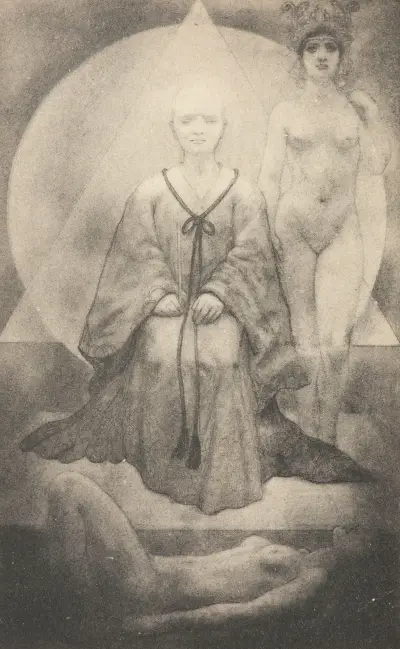 Frontespis till Le Solitaire de la Lune av François de Curel av Armand Rassenfosse