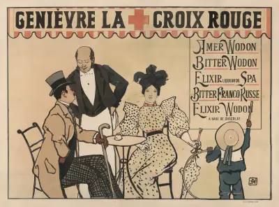 Genièvre La Croix Rouge. Amer Wodon, Bitter Wodon av Armand Rassenfosse
