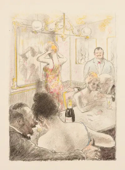 Ilustrace k Edmondu Glesenerovi, Au Beau Pafond, Armand Rassenfosse