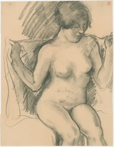 Seated female nude, Armand Rassenfosse