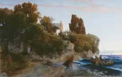 Slott vid havet & mord i slottsträdgården av Arnold Böcklin
