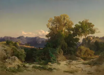 Landskap i den romerska Campagnan av Arnold Böcklin