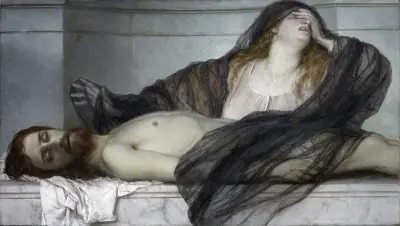 Magdalena trauert um den Leichnam Christi von Arnold Böcklin
