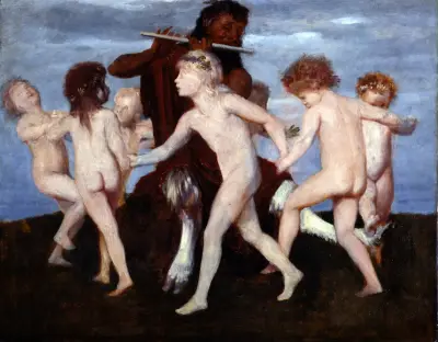 Pan dansar med barn av Arnold Böcklin