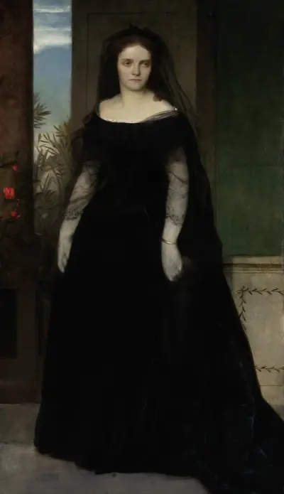 Portrait of the Actress Fanny Janauschek av Arnold Böcklin