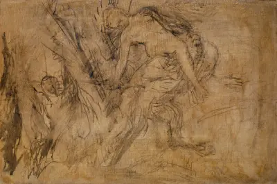 Studie zu „Nymphe auf den Schultern des Pan“ von Arnold Böcklin
