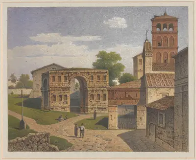 Arch of Janus, Arch of the Goldsmiths and San Giovanni al Valebro Church in Rome av Arthur Blaschnik