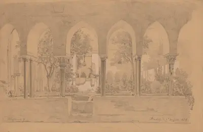 Kloster med arkadgalleri i Amalfi av Arthur Blaschnik