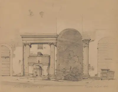 Tor, das zu den Vicoli dei Grana nahe der Piazza Palatina in Tivoli führt von Arthur Blaschnik
