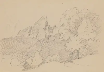 Felsen zwischen Bäumen von Arthur Blaschnik