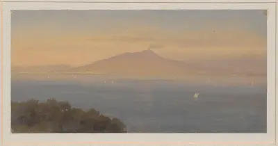 Hamnen i Neapel och Vesuvius av Arthur Blaschnik